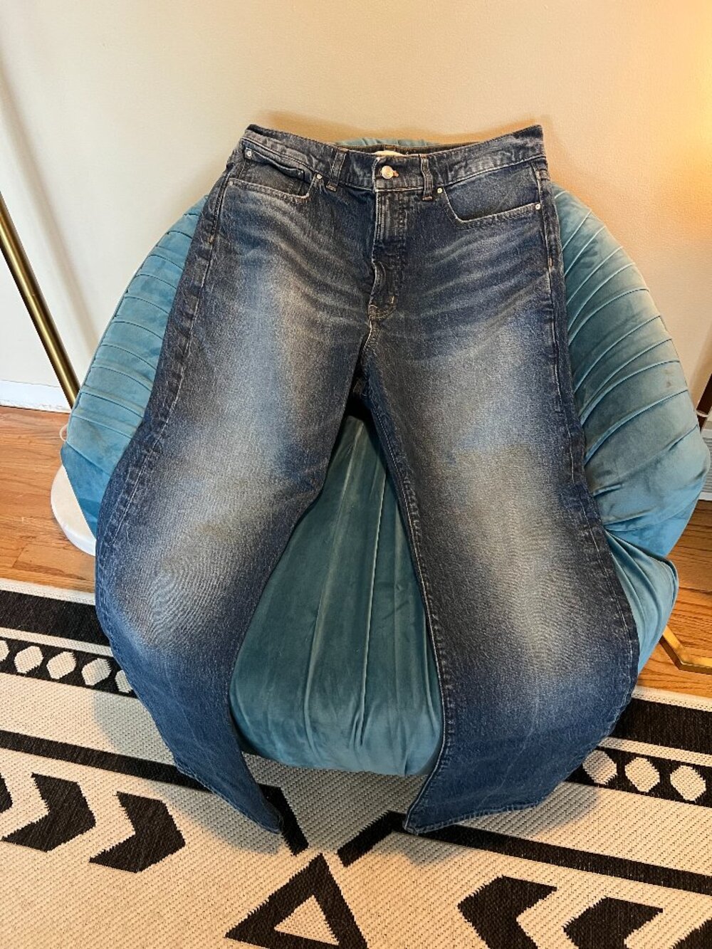 Madewell The Longline Straight Leg Denim Jeans Wash Size 30